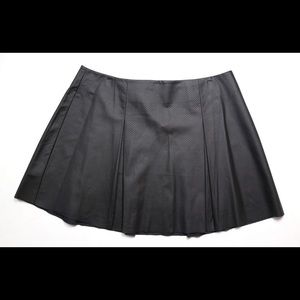 BCBG black perforated mini skirt